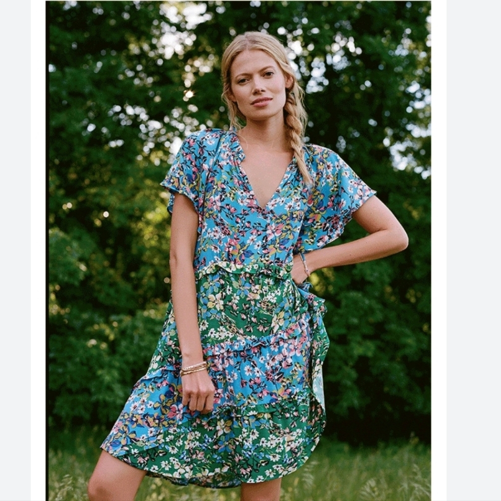 NWT Anthropologie Robin Tiered Floral Mini Dress - Picture 2 of 8